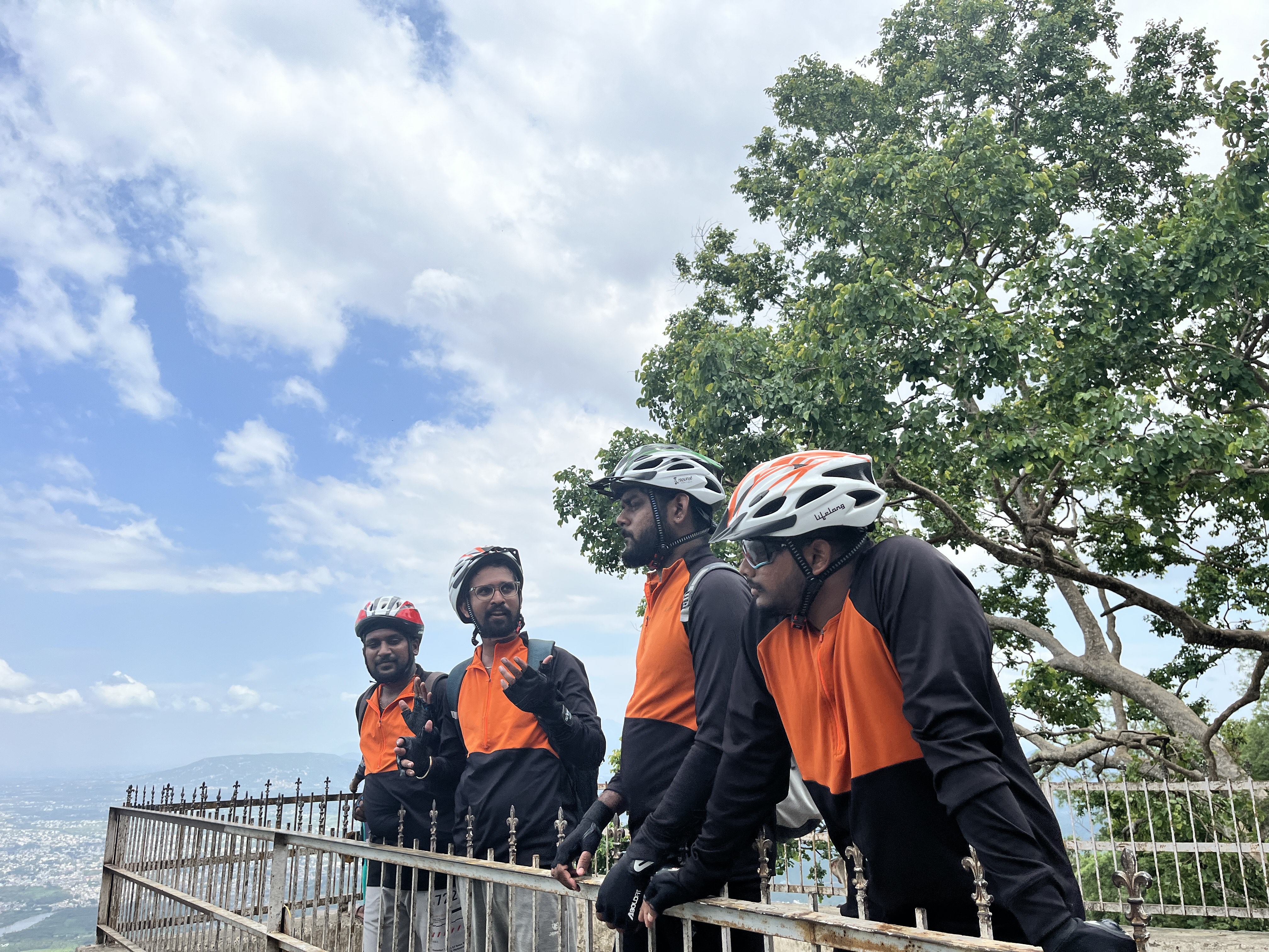 Cyclists enjoying a scenic view