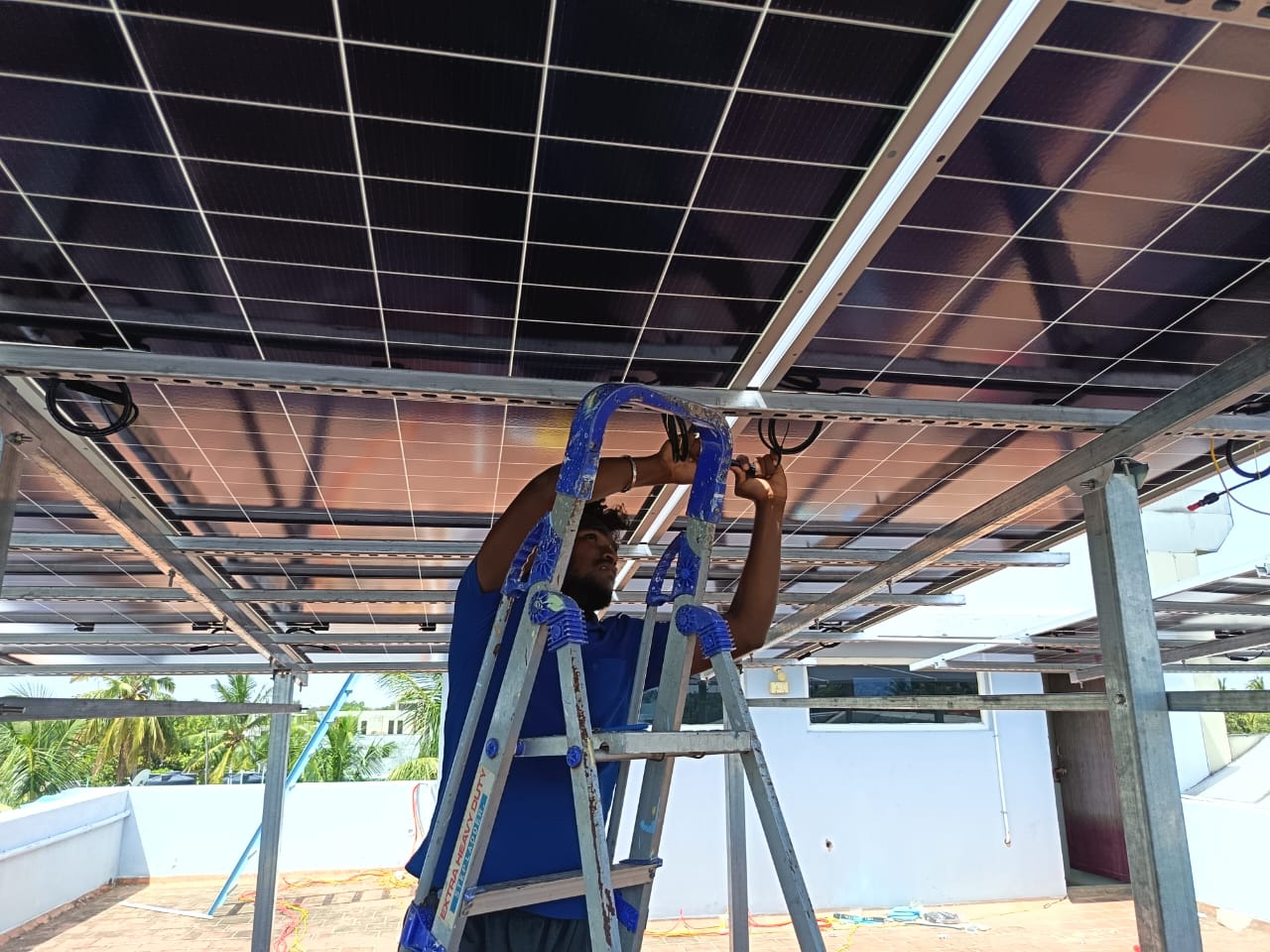 Solar panel installation work